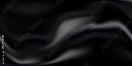 Black gray satin dark fabric texture luxurious shiny that is abstract silk cloth background with patterns soft waves blur beautiful, dramatic