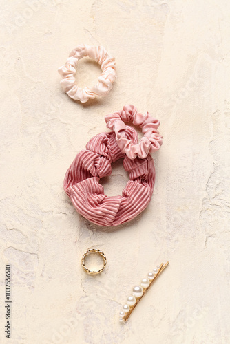 Set of scrunchies, hairpin ...