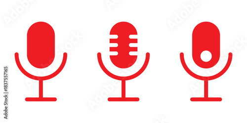 Microphone with sound wave icon. microphone icon with sound waves digital audio recording device. Voice message and podcast symbol