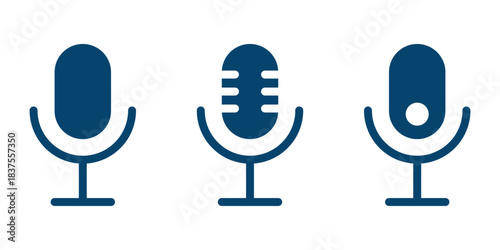 Microphone with sound wave icon. microphone icon with sound waves digital audio recording device. Voice message and podcast symbol