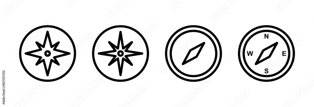 Fototapeta premium Compass icon vector illustration. arrow compass icon sign and symbol