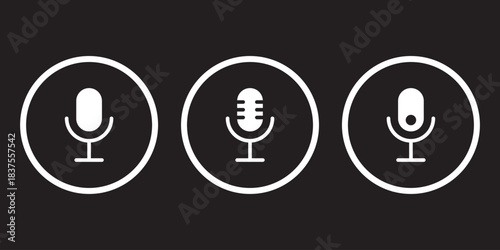 Microphone with sound wave icon. microphone icon with sound waves digital audio recording device. Voice message and podcast symbol