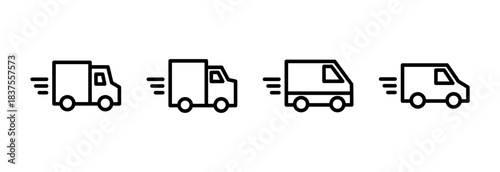 Delivery truck icon vector illustration. Delivery truck sign and symbol. Shipping fast delivery icon
