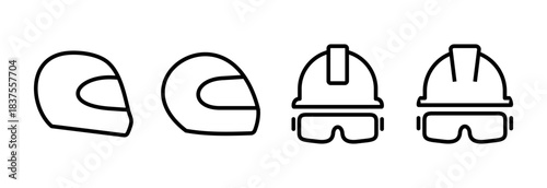 Helmet icon vector illustration. Motorcycle helmet sign and symbol. Construction helmet icon. Safety helmet
