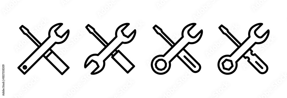 Naklejka premium Repair tools icon vector illustration. tool sign and symbol. setting icon. Wrench and screwdriver. Service