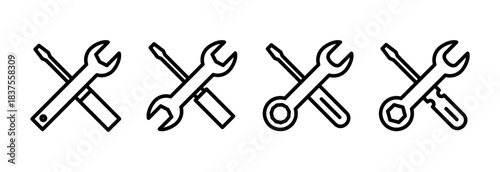 Repair tools icon vector illustration. tool sign and symbol. setting icon. Wrench and screwdriver. Service