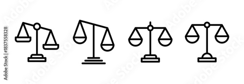 Scales icon vector illustration. Law scale icon. Justice sign and symbol