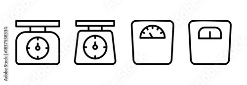 Scales icon vector illustration. Weight scale sign and symbol