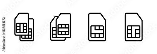 Sim card icon vector illustration. dual sim card sign and symbol
