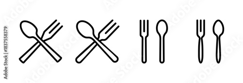 spoon and fork icon vector illustration. spoon, fork and knife icon vector. restaurant sign and symbol