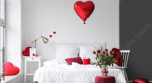 Interior of bedroom decorat...