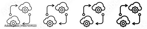Cloud Migration Icon Set Multiple Style Collection