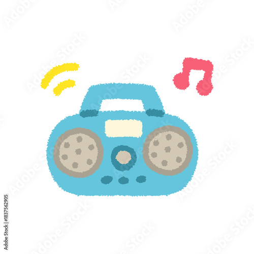 ラジカセ シンプル イラスト パステル かわいい アイコン