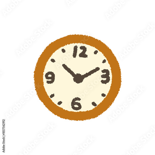 時計 掛け時計 手書き シンプル イラスト パステル 子供向け かわいい アイコン