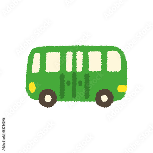 幼稚園・保育園  バス 園バス 手書き イラスト パステル 子供向け かわいい アイコン