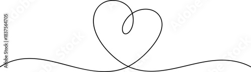 Elegant line art of intertwined hearts with decorative swirls, perfect for romantic, wedding, or celebratory design themes.