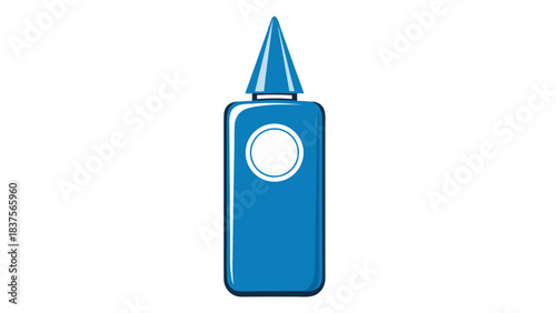Stylized Blue Big Ben Clock Tower Icon Against a Stark Black Background Isolated Graphic Representation