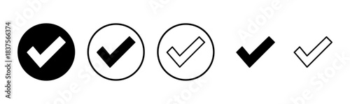Check mark icon logo design. Tick mark sign and symbol