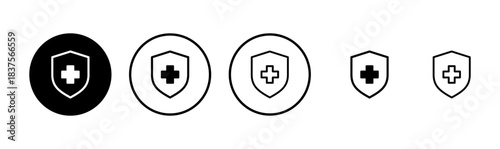 Health insurance icon logo design. Insurance health document sign and symbol