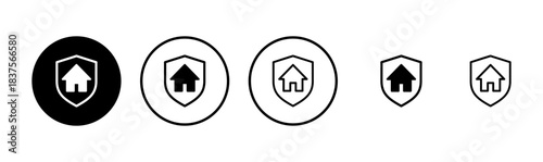 house insurance icon logo design. house protection sign and symbol