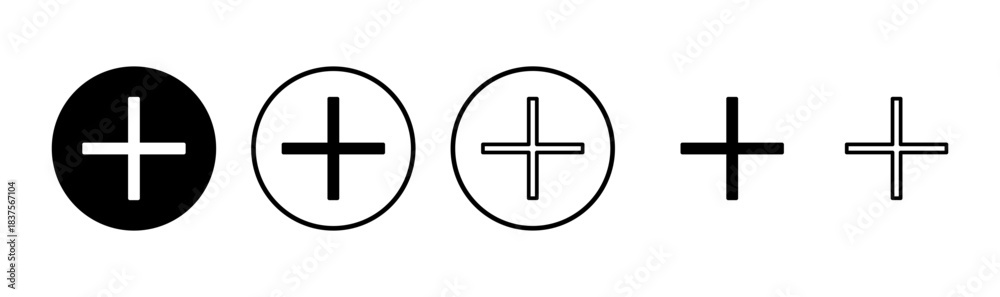 Fototapeta premium Plus icon logo design. Add plus sign and symbol
