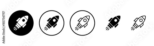 Rocket icon logo design. Startup sign and symbol. rocket launcher icon
