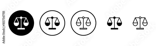 Scales icon logo design. Law scale icon. Justice sign and symbol