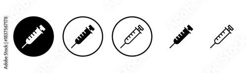 Syringe icon logo design. injection sign and symbol.vaccine icon