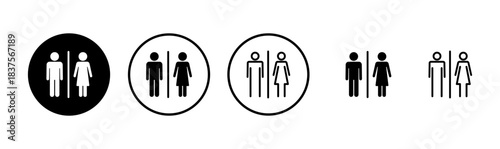 Toilet icon logo design. Girls and boys restrooms sign and symbol. bathroom sign. wc, lavatory