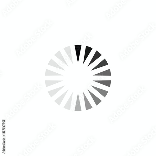 Gradient loading icon vector with circular rotating triangles. Progress indicator spinner for website or application interface design. Isolated waiting symbol