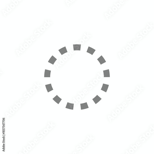 Dashed loading icon vector in a circular shape. Progress indicator spinner for website or application interface. Waiting symbol on a white background