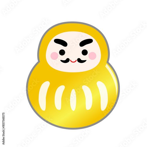 金色のだるまのイラスト