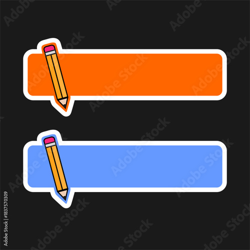 Colorful Pencil Shaped Label name and text input