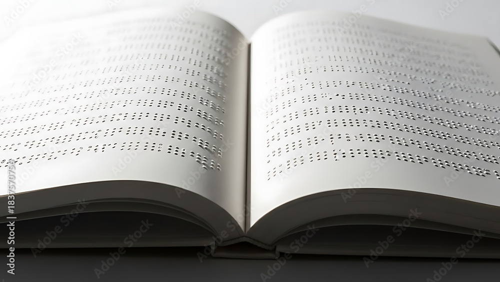Obraz premium Open book with braille text, a symbol of literacy and accessibility