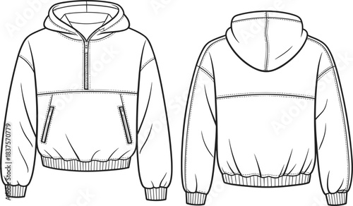 Cad drawing flat vector illustration of sleeveless jumpsuit template with cutout front, crisscross strap back, fitted silhouette fashion design