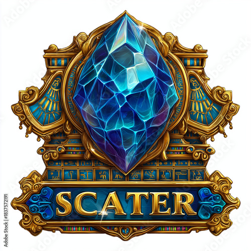 The game asset and game background isolation, video game, slot game asset, mobile game asset, casino element, Illustration
