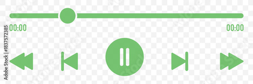 Music or video play bar icon Audio player for songs or podcast playlist. eps 10