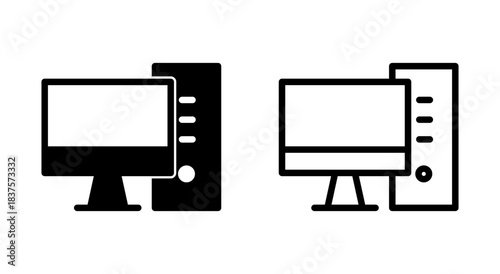 Computer icon symbol for apps and websites. computer monitor sign and symbol
