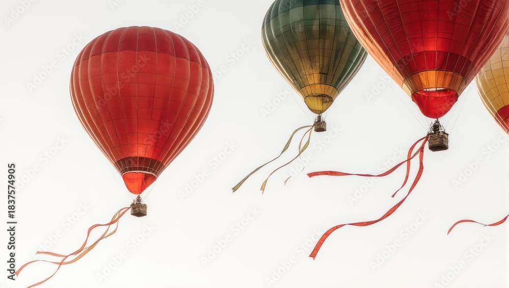 Obraz premium Colorful Hot Air Balloons Soaring in the Sky.