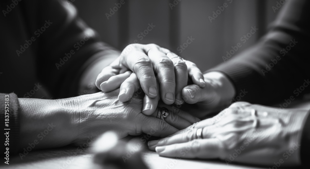Fototapeta premium Hands intertwined in empathy and emotional support