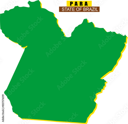 Para State map of Brazil in state colors