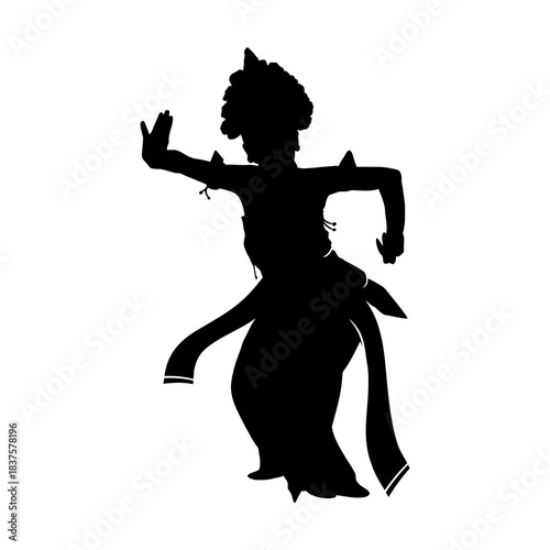 Classical Asian Dance Female Silhouette