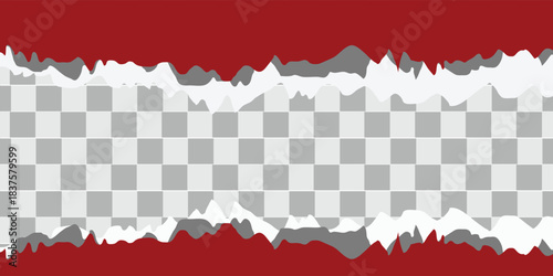 Uneven edges of torn paper pages on transparent background. Vector realistic illustration of ripped white sheet border, pieces of used notebook, waste material for recycling, tattered document