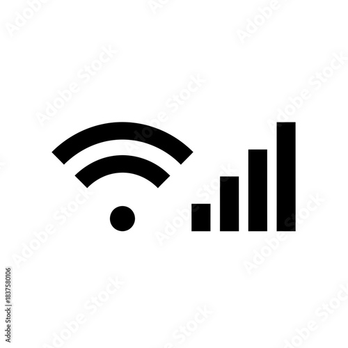 Strong wifi connection icon conveys reliability and signal strength for technology designs, perfect for apps, websites, and network communications
