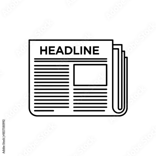 Newspaper headline icon isolated on transparent background