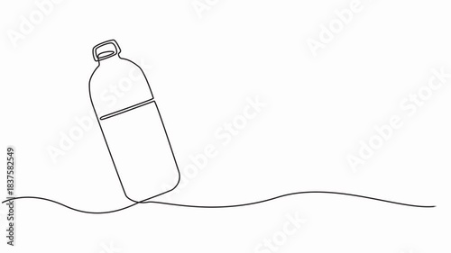 Water bottle continuous one line drawing. Single line art drinks concept video animation full length video, motion graphic.