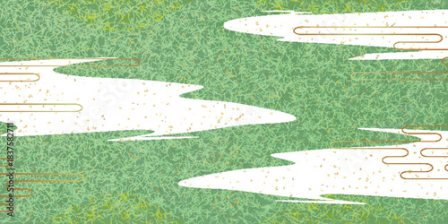 和柄　緑　模様　背景