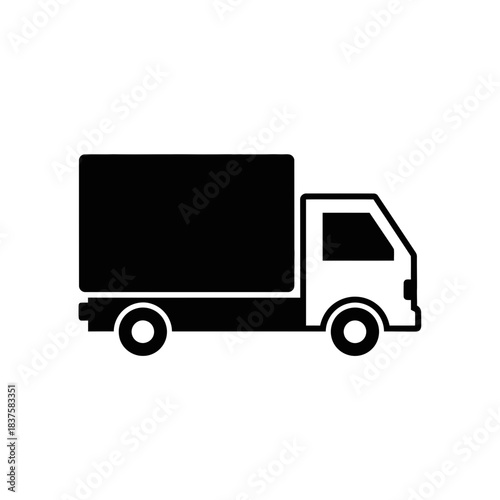Essential delivery truck silhouette perfect for logistics and shipping icons needing a clean professional transport symbol