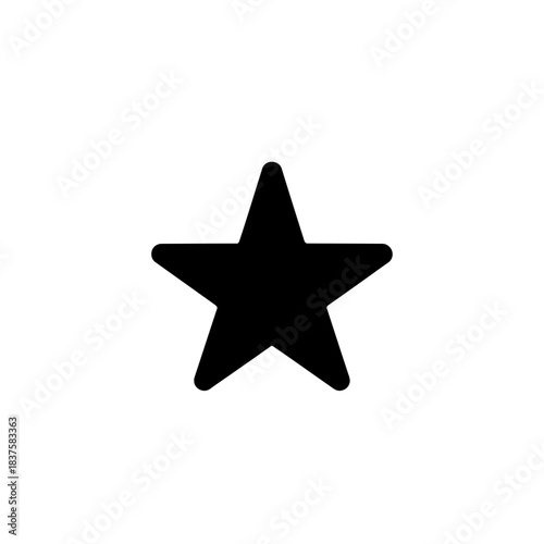 Simple solid five point star icon perfect for rating systems marking favorites or celebrating achievements beautifully designed