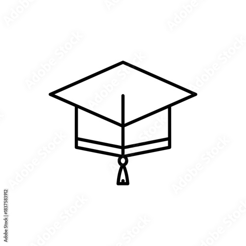 Elegant graduation cap outline symbolizing academic achievement and successful completion of studies for educational promotions